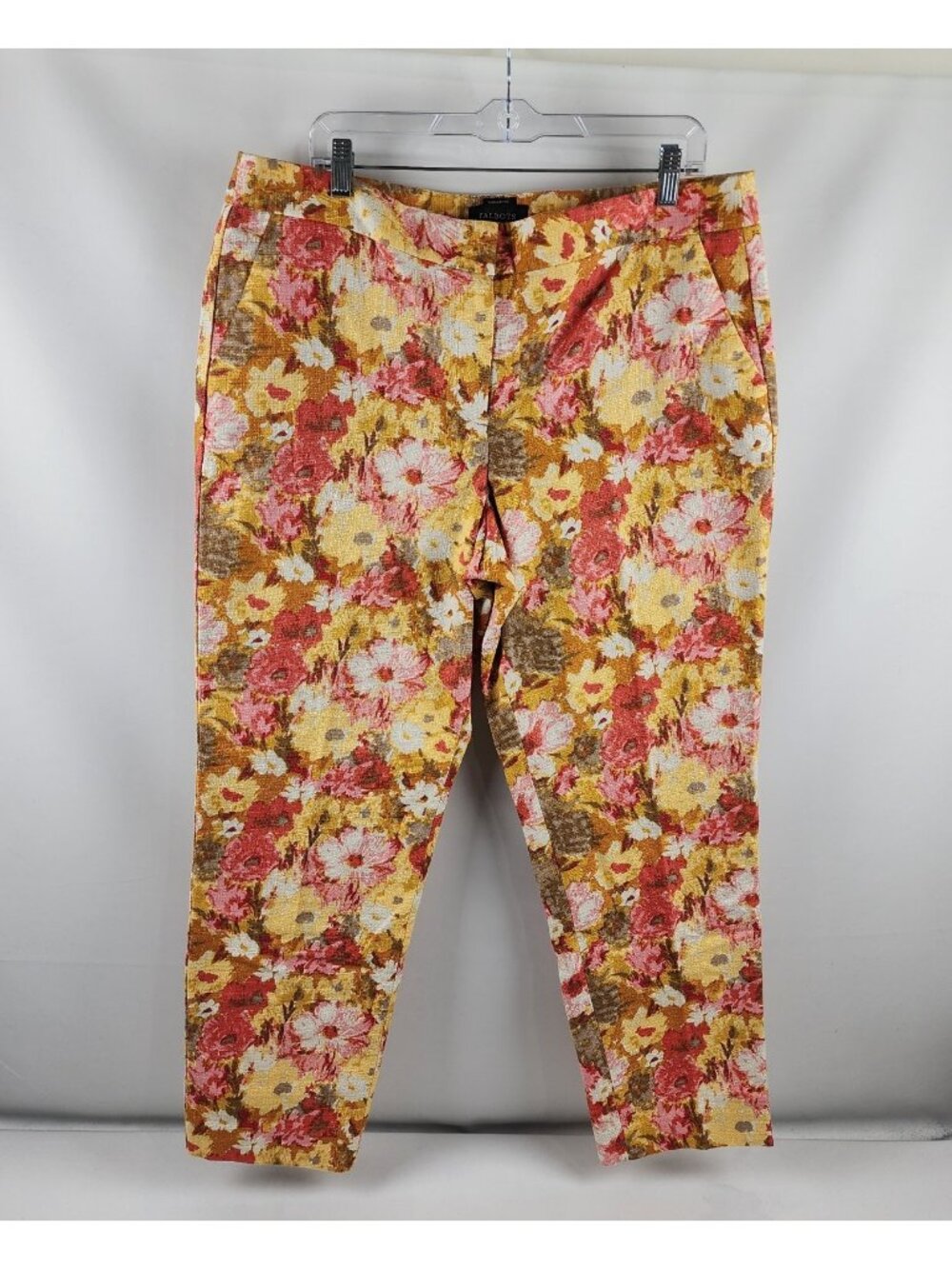TALBOTS Pants Womens 16 Multi Textured Signature Floral Pattern Pants NWT